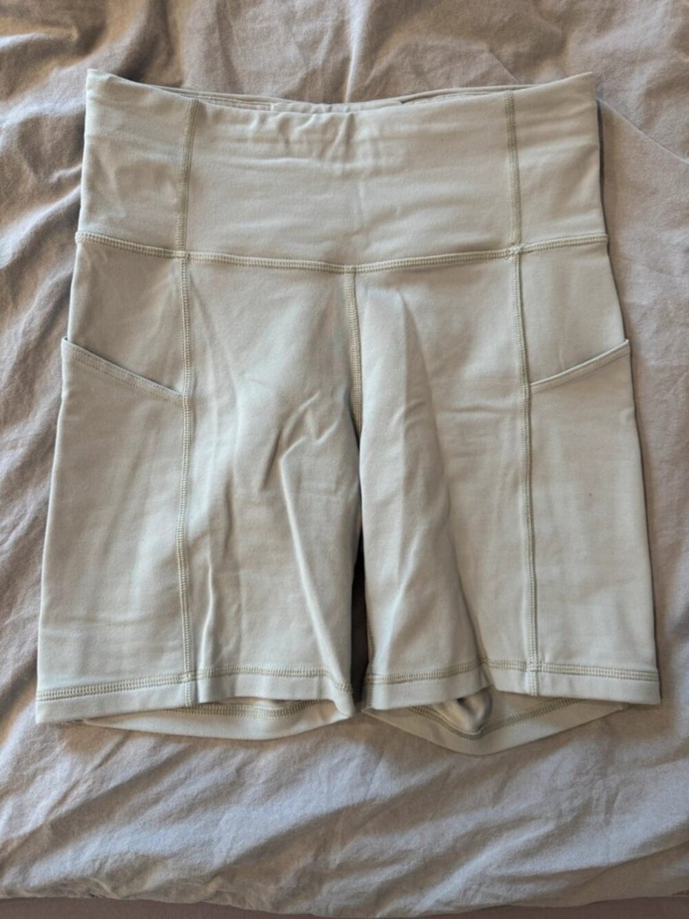 Light Sage High Waisted Biker Shorts Size M